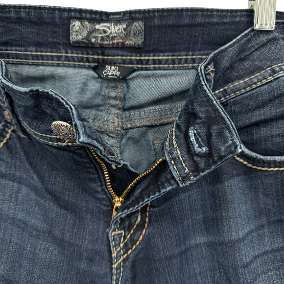 Silver Suki Capri Jeans Women's SZ 29 Blue Everyday Comfort Weekend Y2K Cropped - Picture 7 of 10